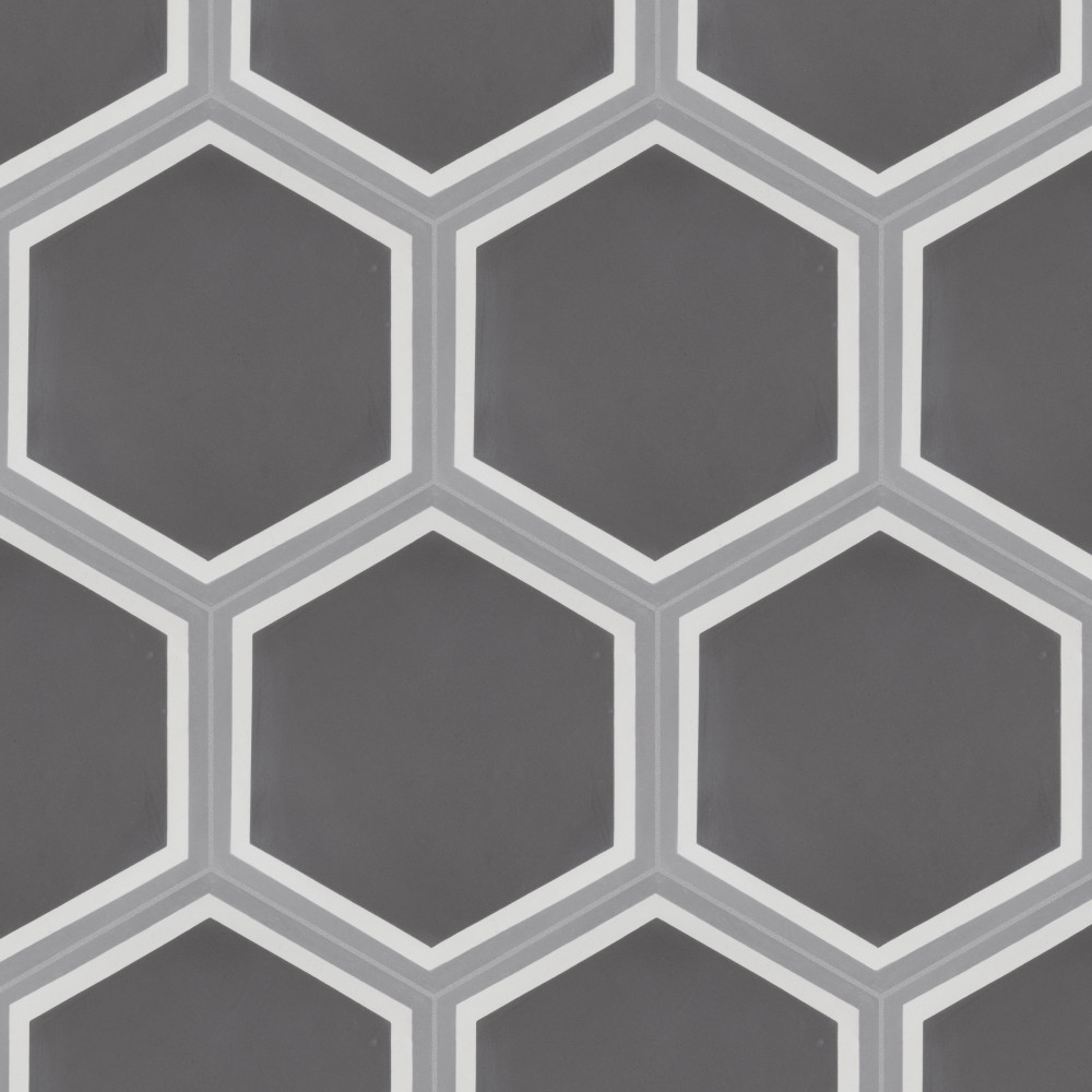 Cemento Hex Holland Strait 7.88x9 Hexagon Cement Floor and Wall Digital Pattern