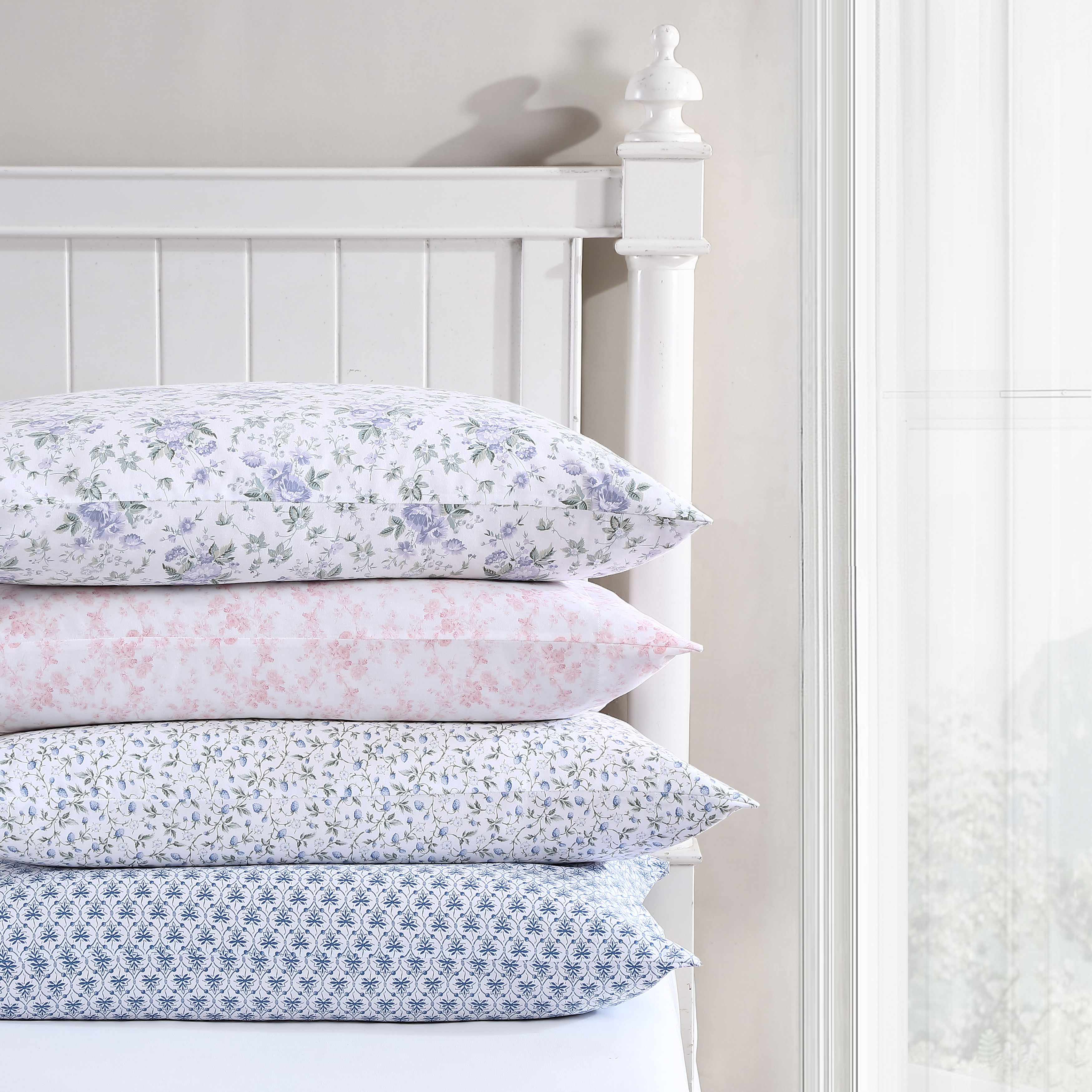 Juego de sábanas Laura Ashley vieira muñeca algodón rosa y blanco - Imagen 15 de 17
