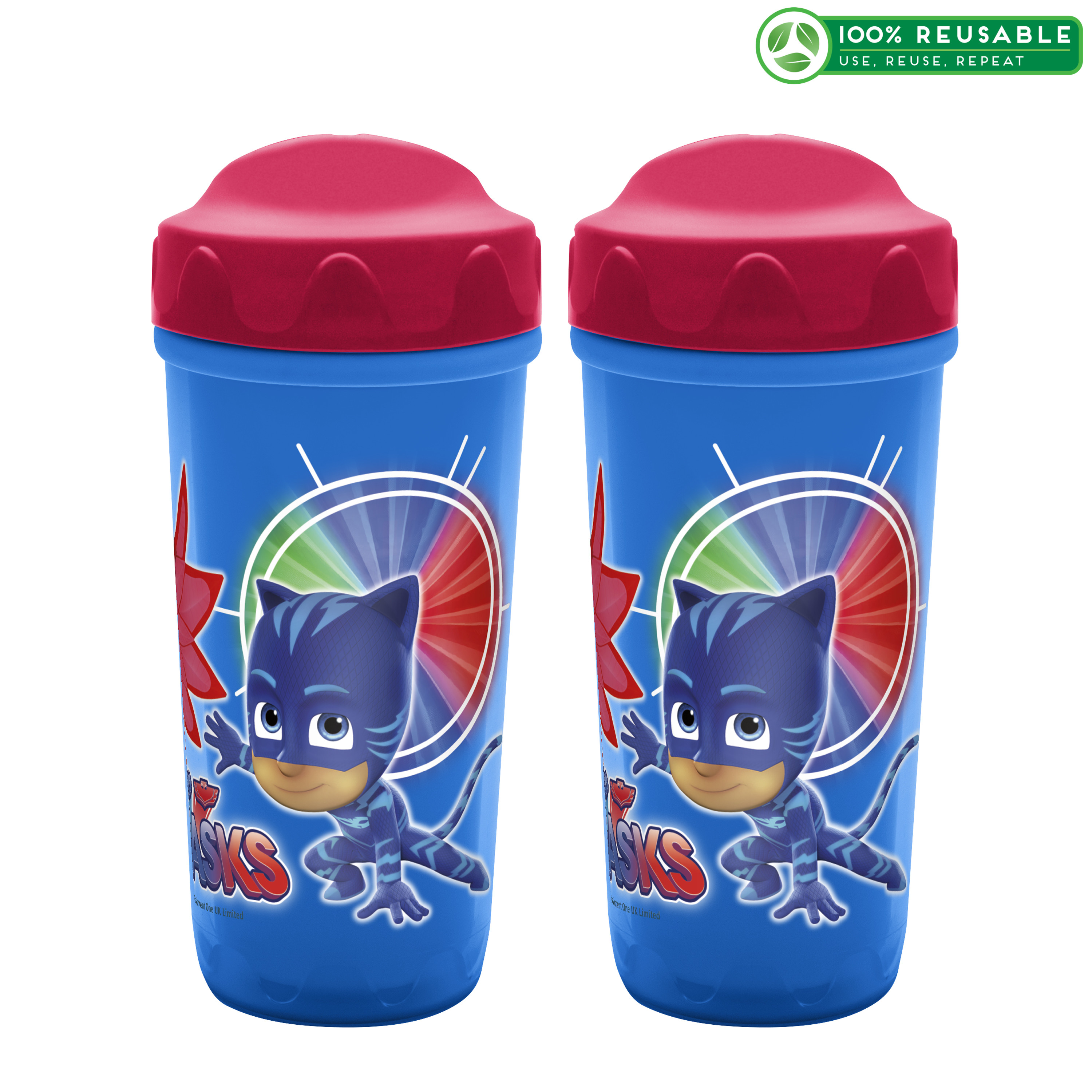 PJ Masks 8.7 ounce Sippy Cup, Catboy, Owlette & Gekko, 2-piece set slideshow image 1 PJ Masks 8.7 ounce Sippy Cup, Catboy, Owlette & Gekko, 2-piece set slideshow image 1