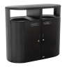 Rubbermaid Commercial, Resist®, Dual Stream, 23gal, Metal, Black, Rectangle, Receptacle