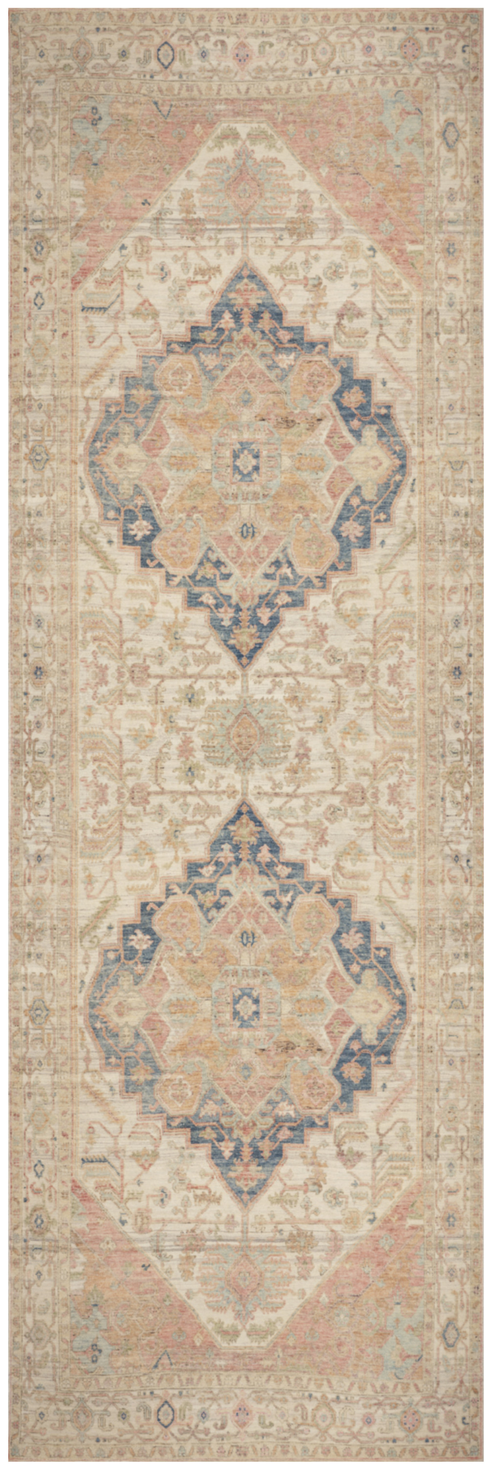 Nourison Vintage Washables 2' x 6' Multicolor Vintage Indoor Rug