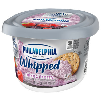 Philadelphia Mixed Berry Whipped Cream Cheese Spread, 7.5 oz Tub