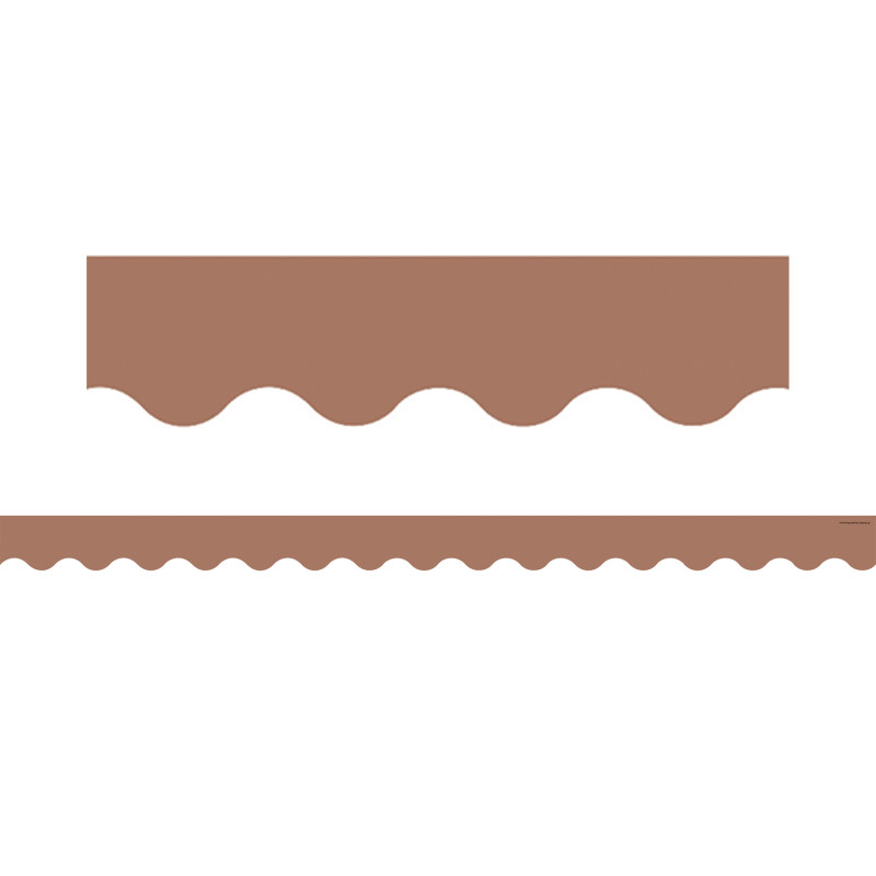 Mocha Scalloped Border Trim, 35 Feet