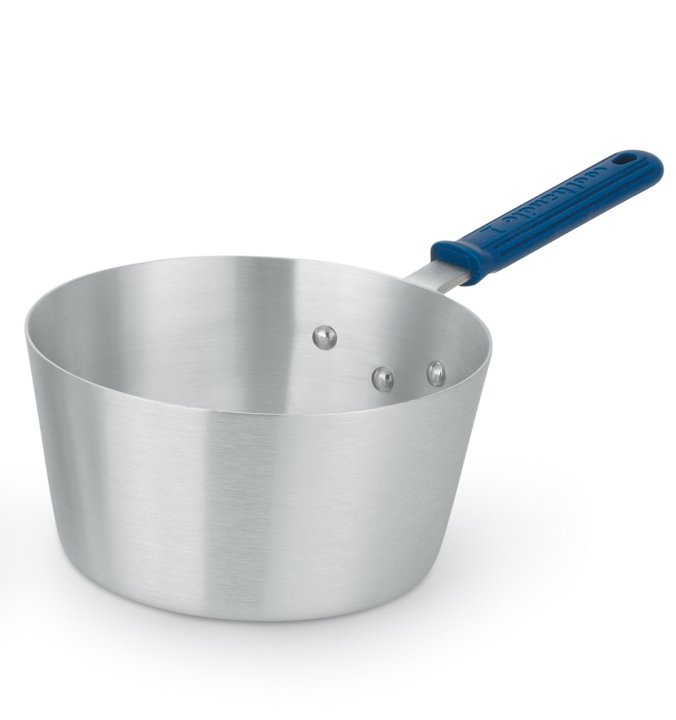 2 ¾-quart Wear-Ever® tapered saucepan with natural finish and Cool Handle® rubber grip sleeve