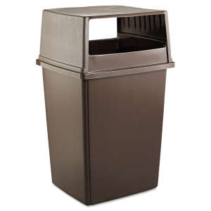 Rubbermaid Commercial, Glutton, Square, Resin, 56 gal, Brown, Receptacle Lid
