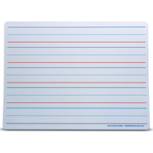 Magnetic Dry Erase Learning Mat, Two-Sided Red & Blue Ruled/Plain, 9" x 12", Pack of 12