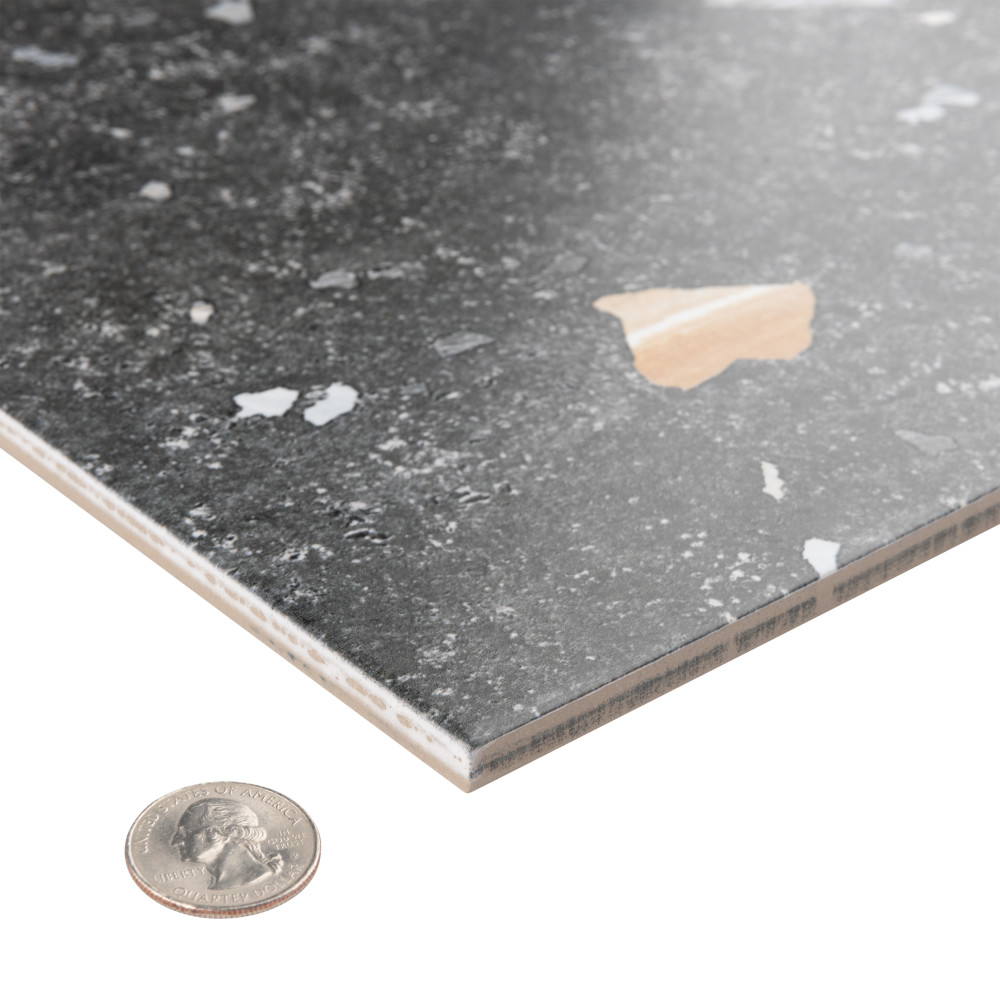 Sonar Black 25-5/8 in. x 25-5/8 in. Porcelain Floor and Wall Tile