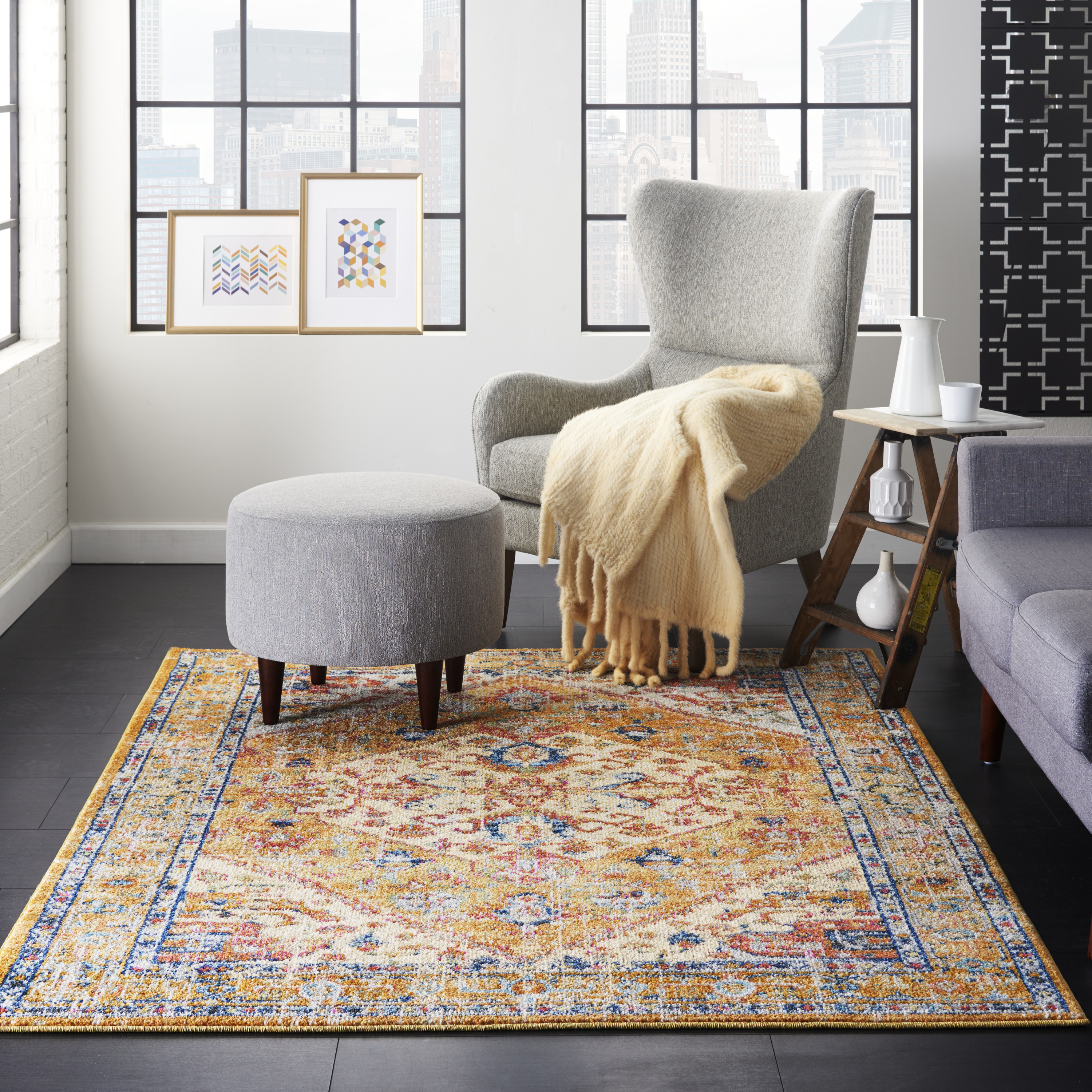 Nourison Passion 3'9" x 5'9" Ivory Yellow Bohemian Indoor Rug