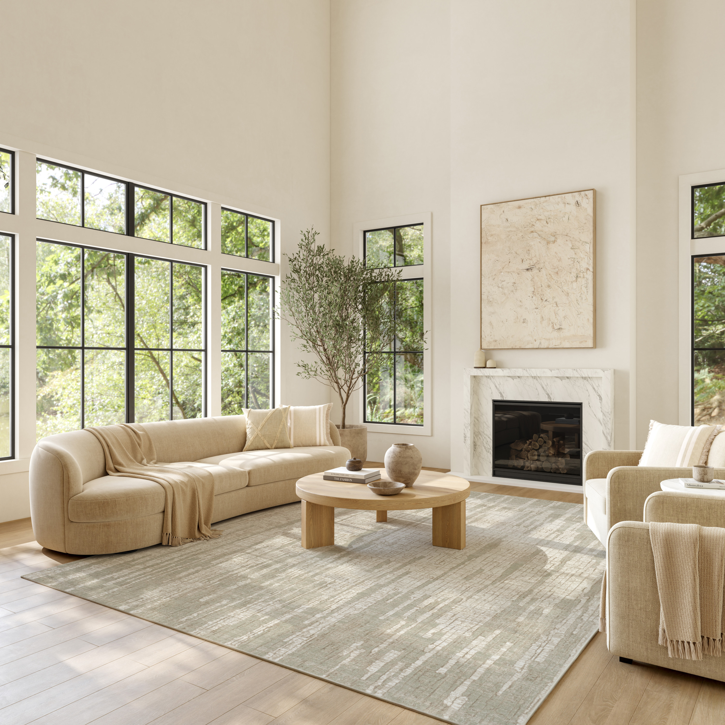 Nourison Soft Structure 5'3" x 7'3" Sage Modern Indoor Rug