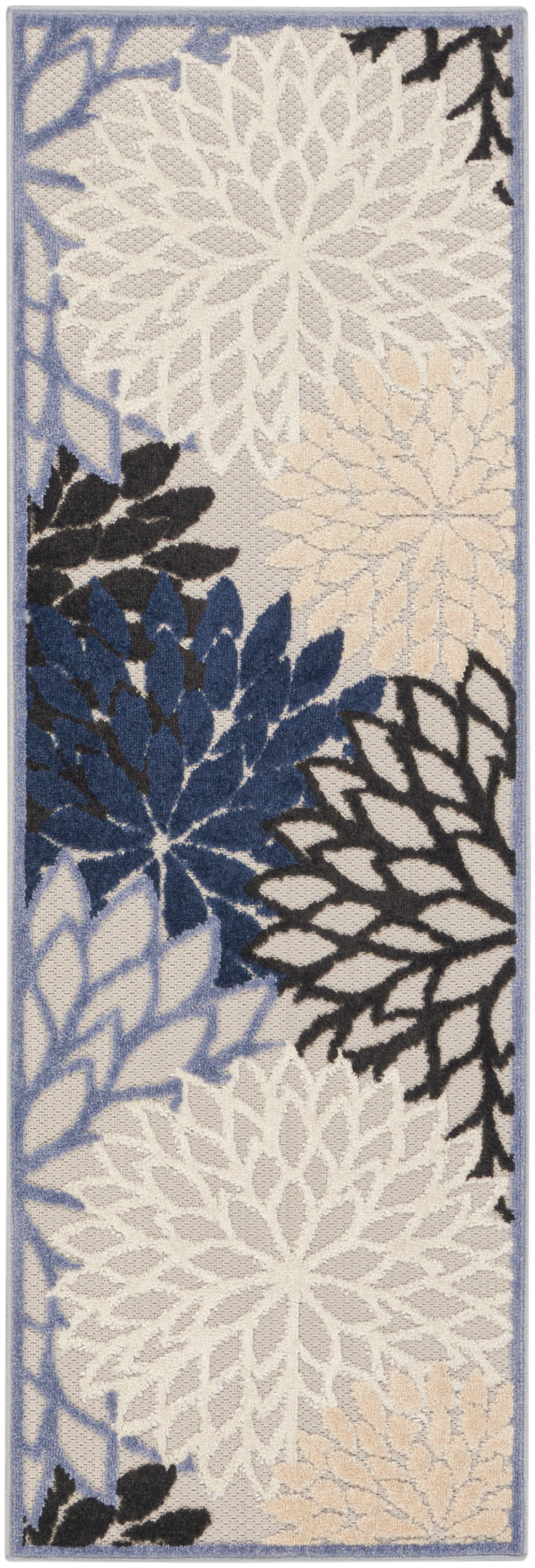 Nourison Aloha 2' x 6' Blue Multicolor Tropical Rug