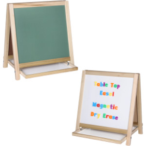 Magnetic Table Top Easel, Chalkboard/Whiteboard, 18.5" x 18"