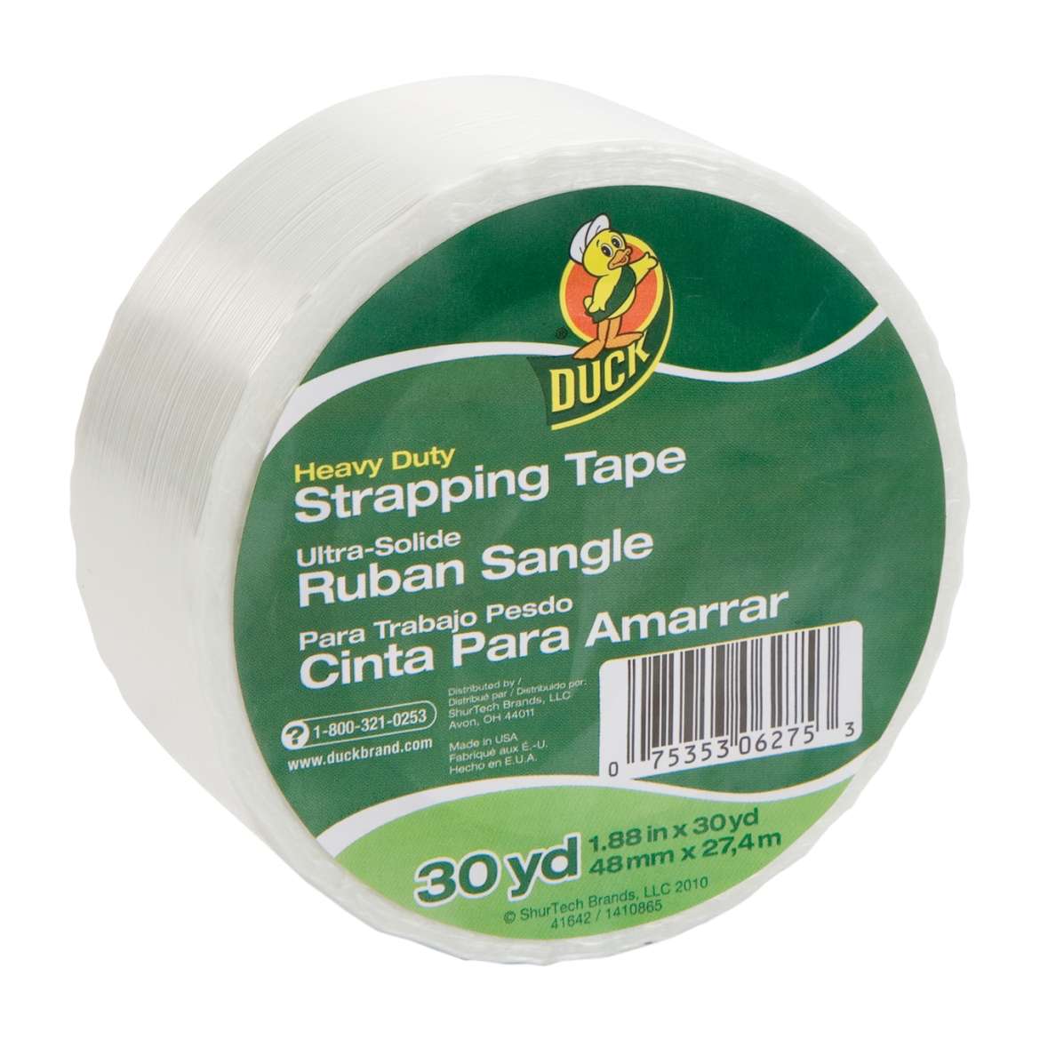 Duck® Brand Heavy Duty Strapping Tape - White, 1.88 in. x 30 yd. Image