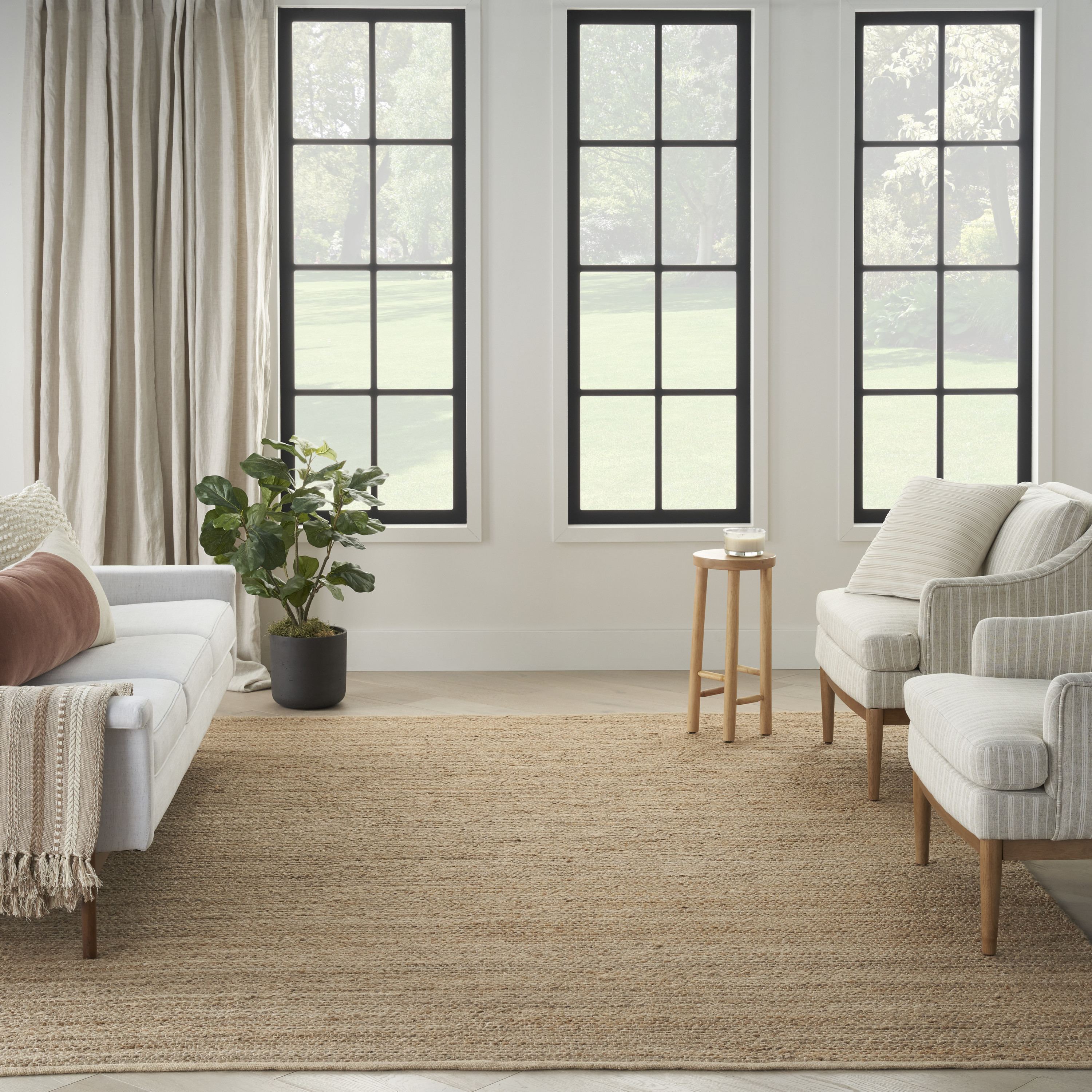 Nourison Natural Jute 8' x 10' Natural Farmhouse Indoor Rug