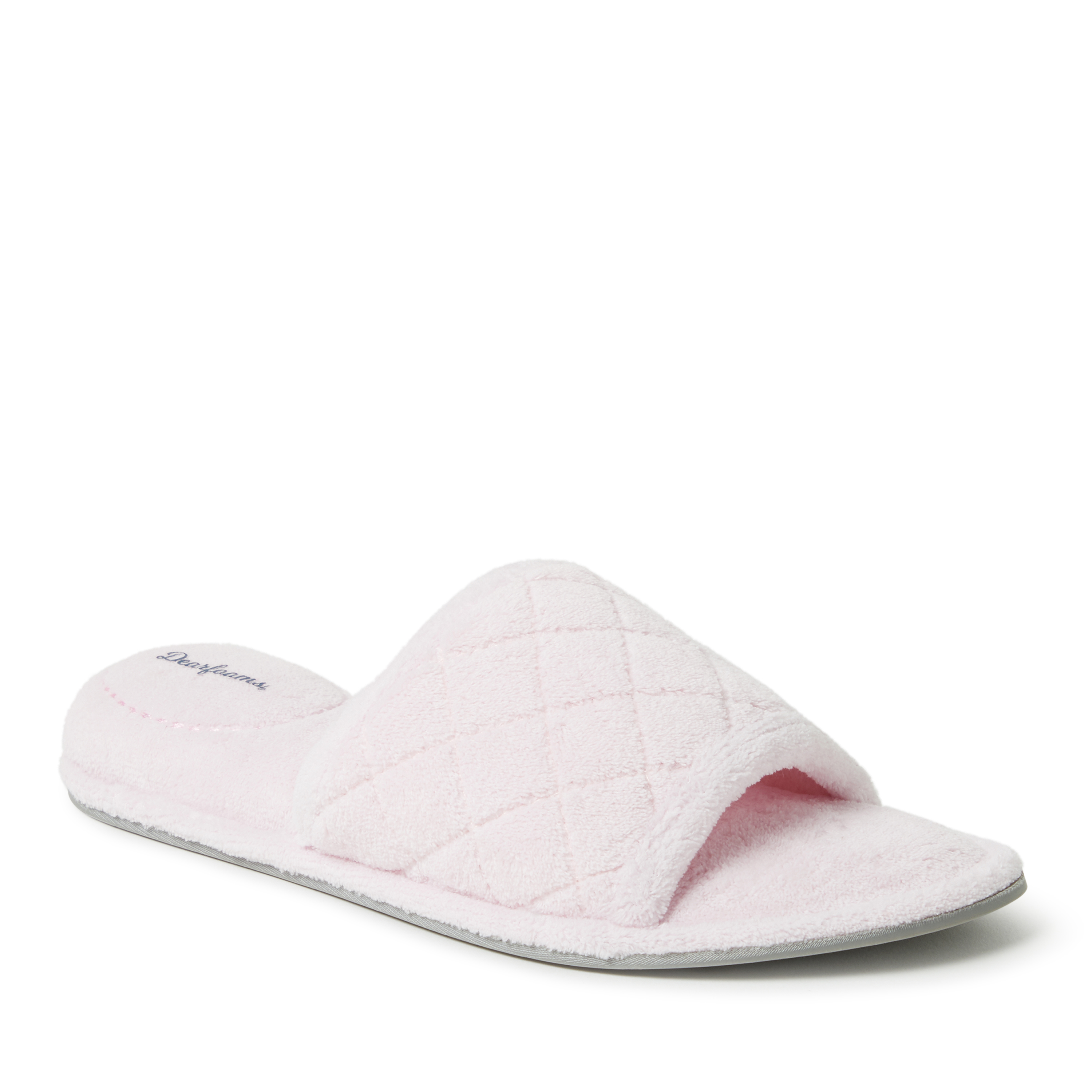 Dearfoams Women's Beatrice Quilted Microfiber Terry Shower Slide House Slipper - 第 12/34 張圖片