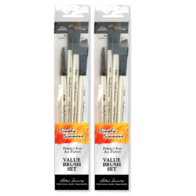 Simply Simmons All The Angles Brush Set, 4 Pieces Per Set, 2 Sets