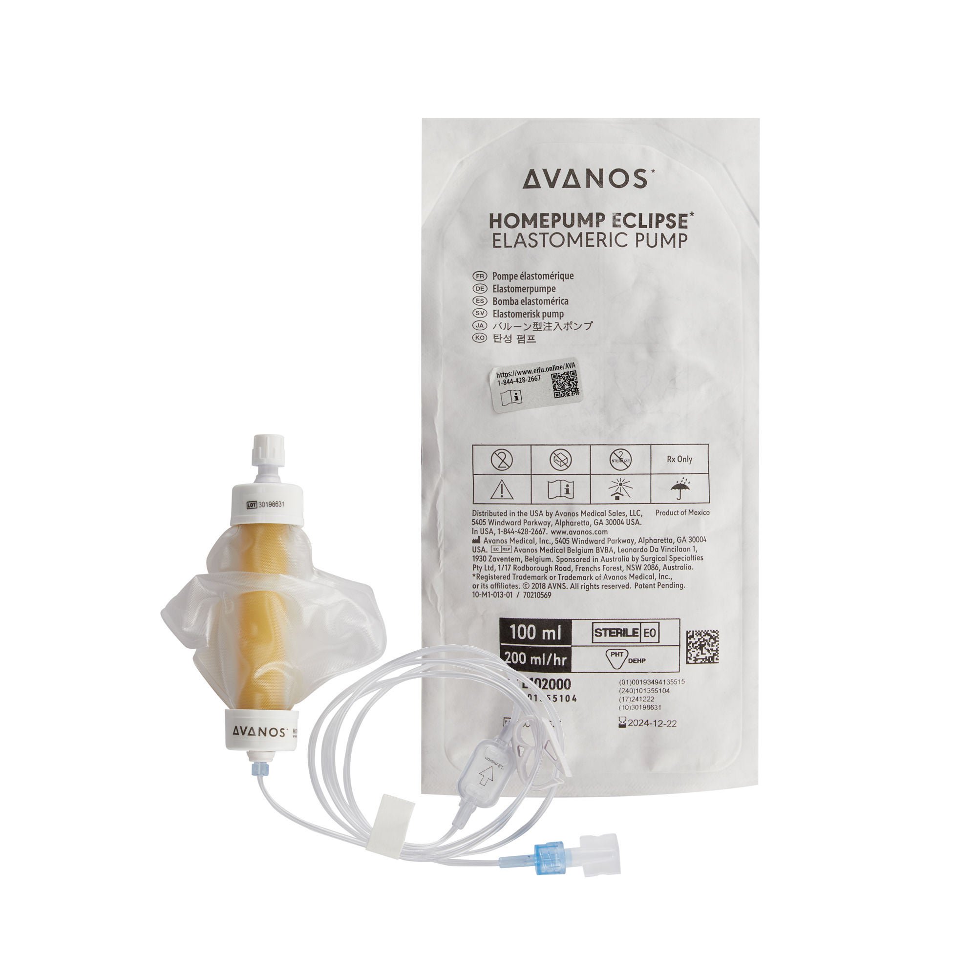Avanos Medical Sales LLC PUMP, INFUSION HOMEPUMP ECLIPSE AMBU 100ML (2/PK 24PK/CS)