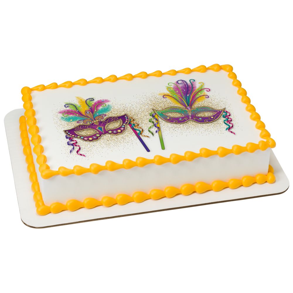 Image Cake Mardi Gras Party Masks