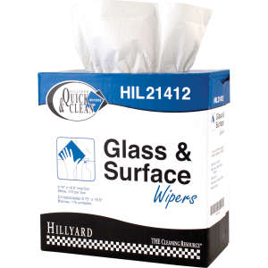 Hillyard, Quick and Clean®, Glass & Surface, 4 ply, 9.75"x16.00", Scrim, General Purpose Wipers, White