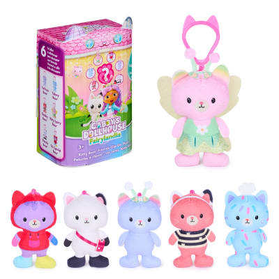 DreamWorks Gabby’s Dollhouse Fairylandia Official Kitty Bear Friends Clip-On Plush Toy, Cat Teddy Bear Stuffed Animal, Surprise Toys for Ages 3 & Up (1 of 6 Styles)