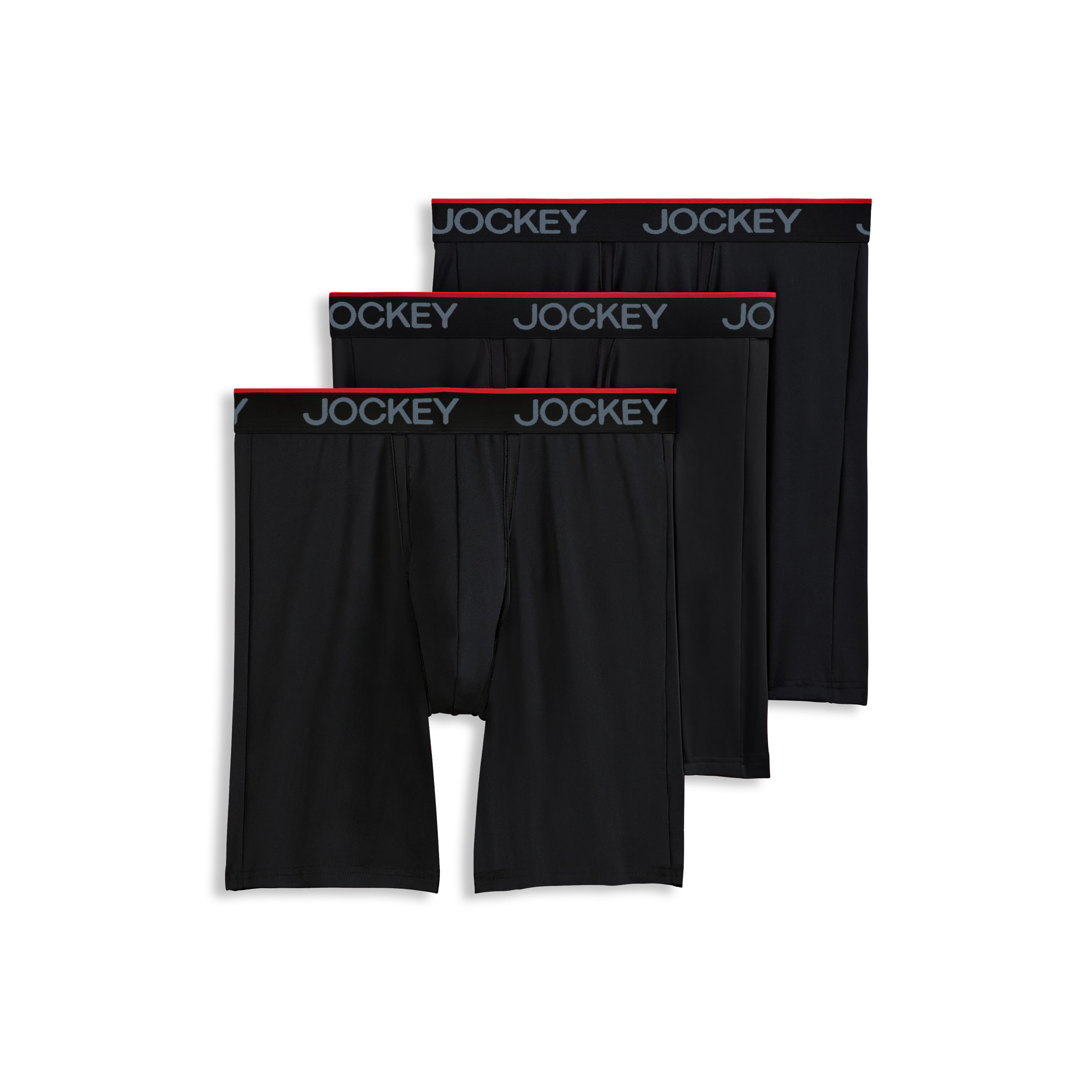 Jockey Men's Chafe Proof Pouch Microfiber 8.5" Long Leg Boxer Brief - 3 Pack - Picture 2 of 35