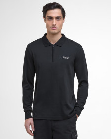 Innes Interlock Long-Sleeved Polo Shirt Black