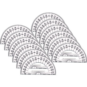 Protractor Plastic, 4-Inch, Pack of 12