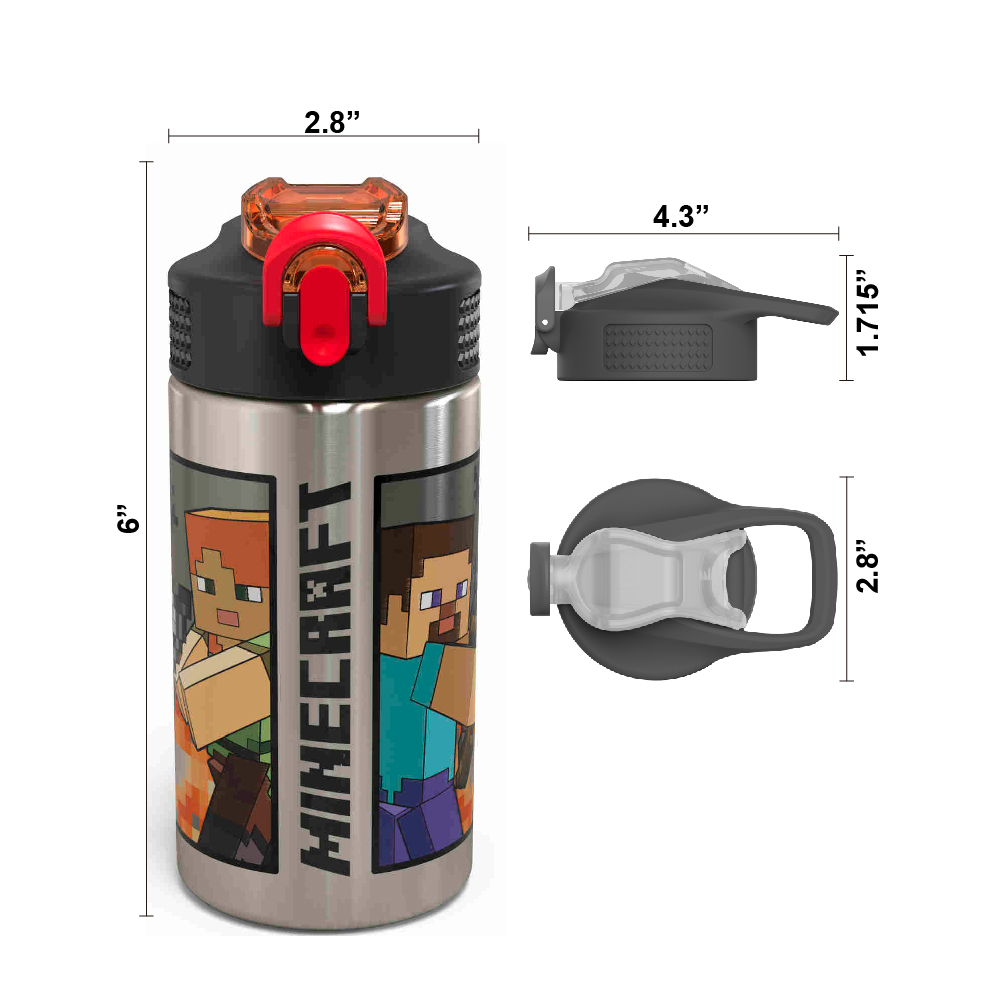 Minecraft 15.5 ounce Water Bottle, Steve and Alex slideshow image 4 Minecraft 15.5 ounce Water Bottle, Steve and Alex slideshow image 4
