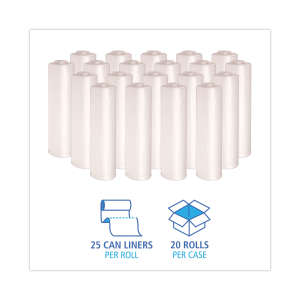 Boardwalk,  HDPE Liner, 30 gal Capacity, 30 in Wide, 37 in High, 16 Microns Thick, Natural