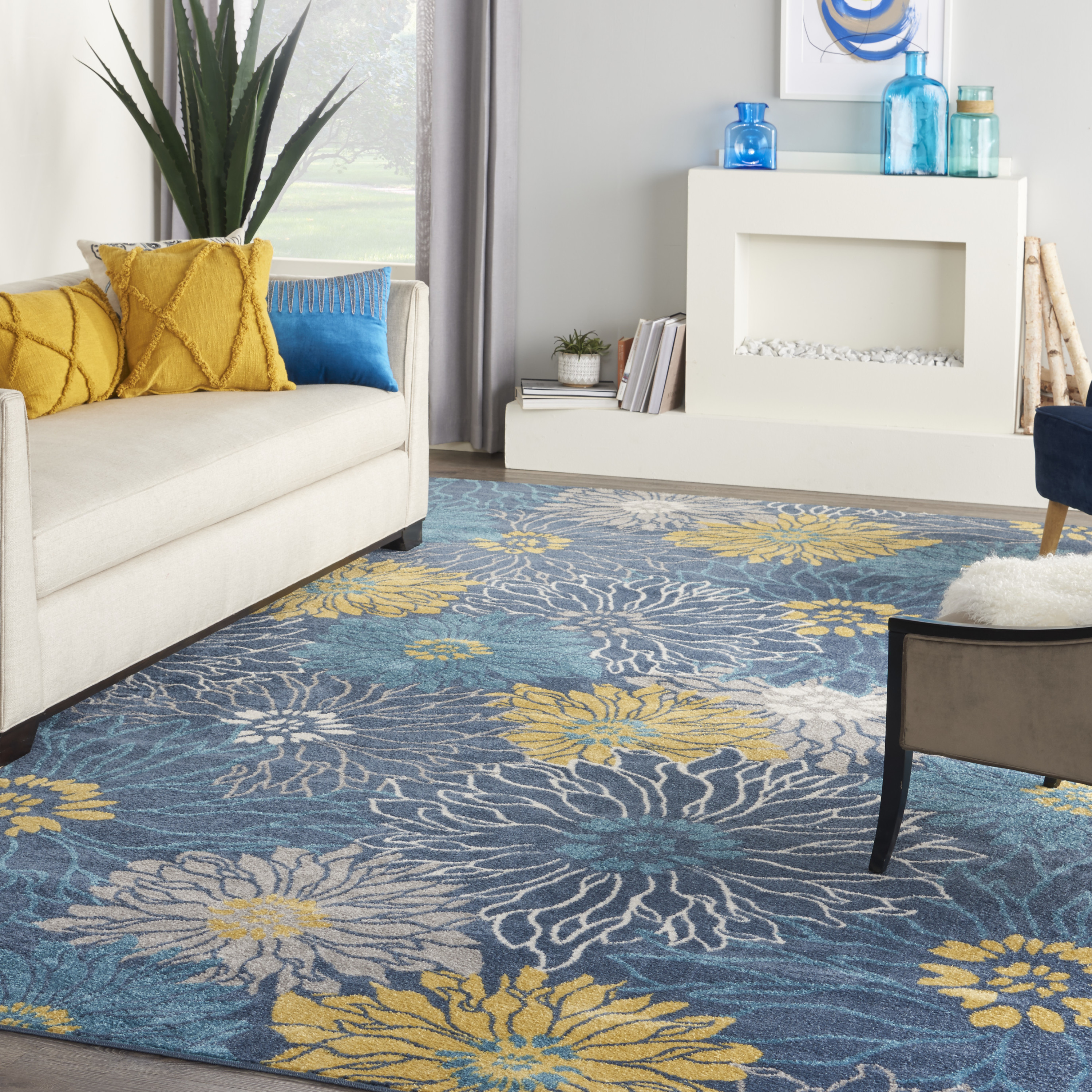 Nourison Passion 9' x 12' Blue Contemporary Indoor Rug