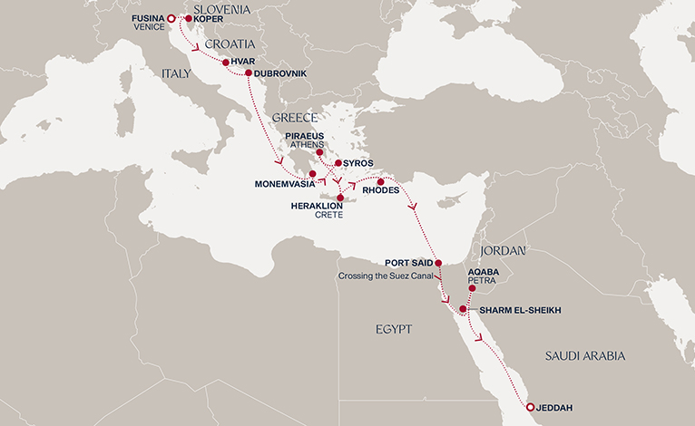Itinerary map