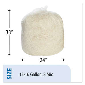 NSN8105015171365, AbilityOne®, SKILCRAFT HDPE ProPerformance Liner, 16 gal Capacity, 24 in Wide, 33 in High, 8 Microns Thick, Natural