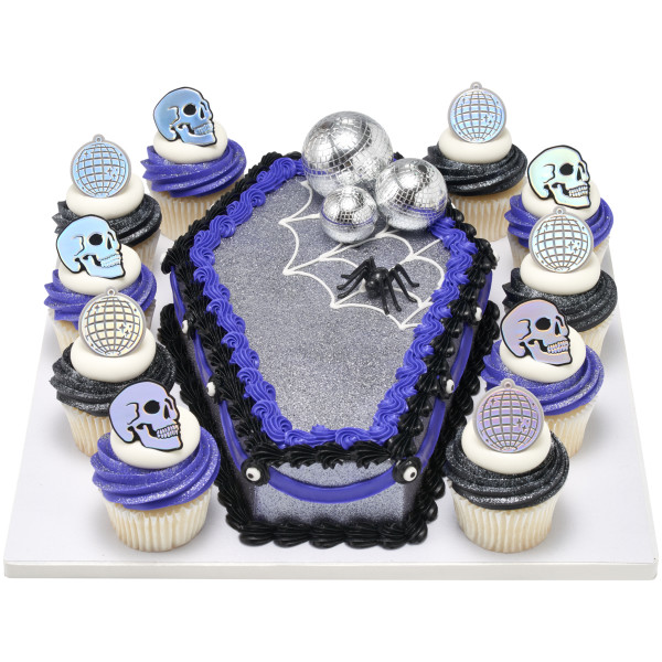 Metallic Skull Cupcake Rings
