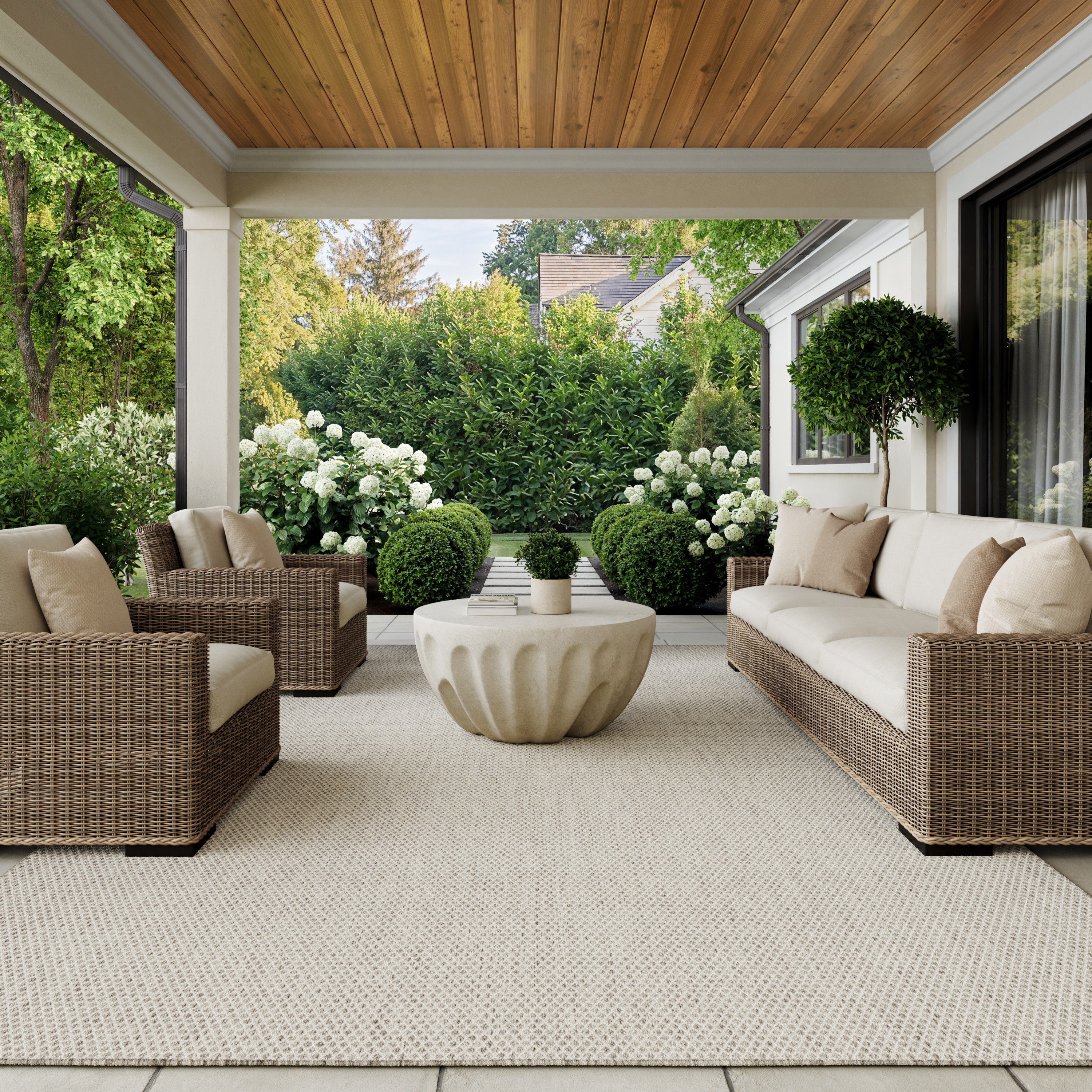 Nourison Courtyard 9' x 12' Ivory Silver Modern Rug