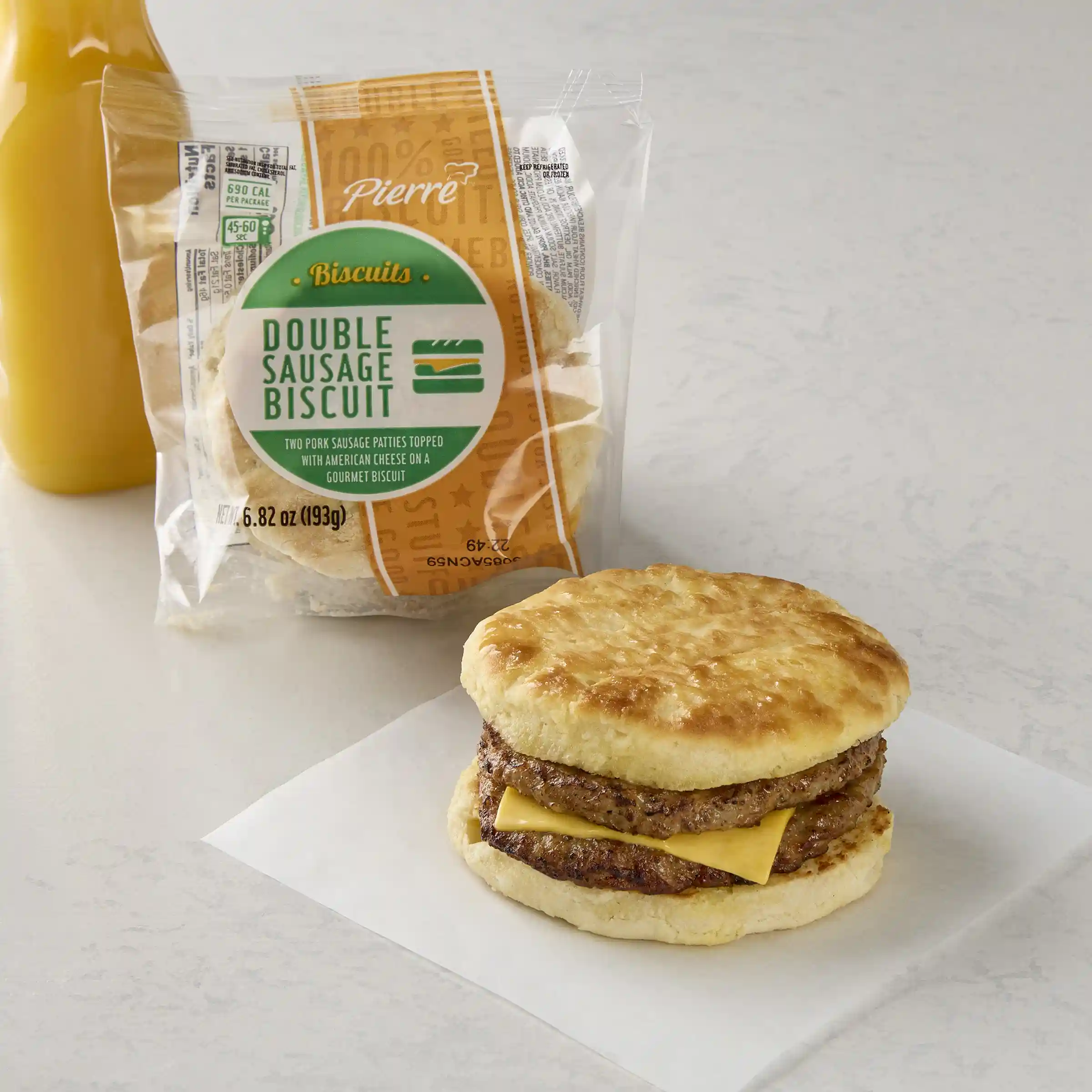 AdvancePierre™ Double Pork Sausage and Cheese on a Biscuit_image_1