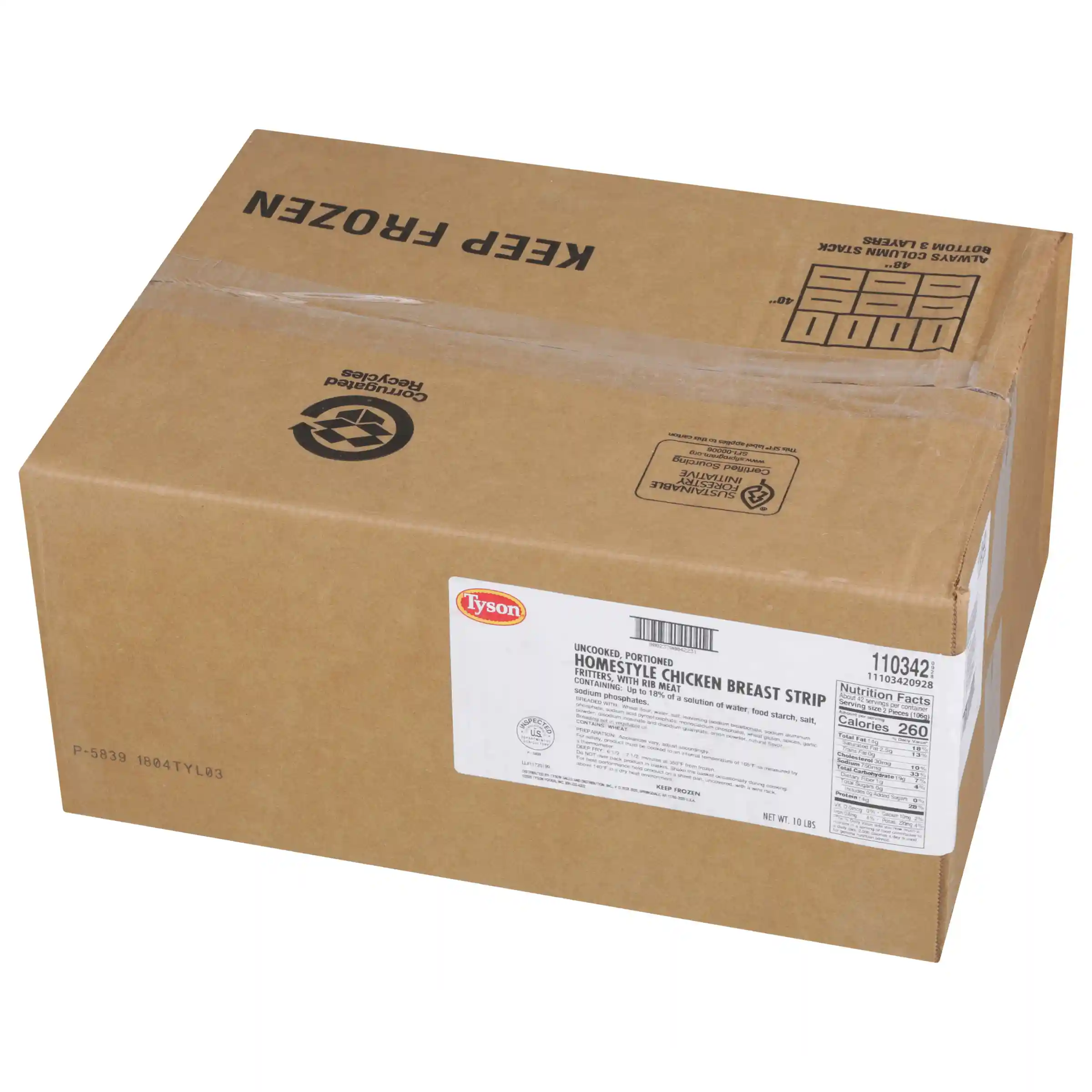 Tyson® Uncooked Homestyle Select Cut Chicken Breast Strip Fritters_image_5