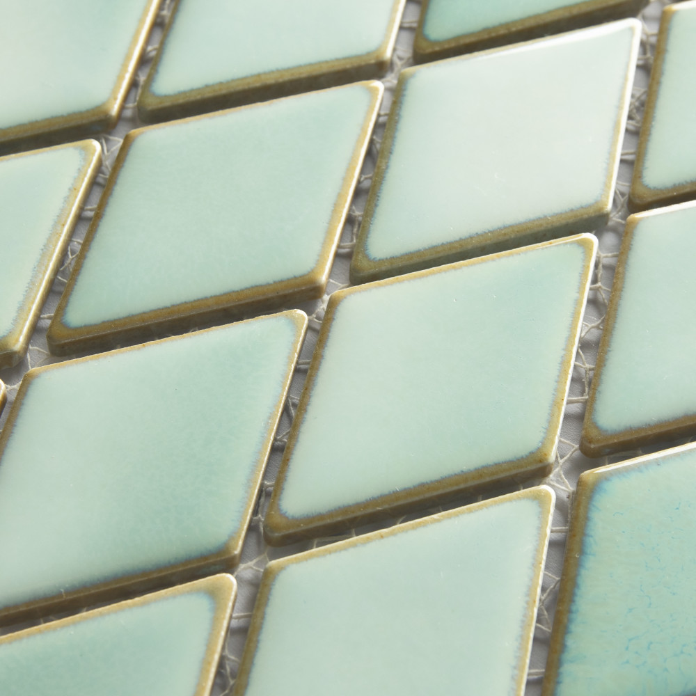 Hudson Kite Mint Green 10-1/8 in. x 11-3/4 in. Porcelain Mosaic Tile