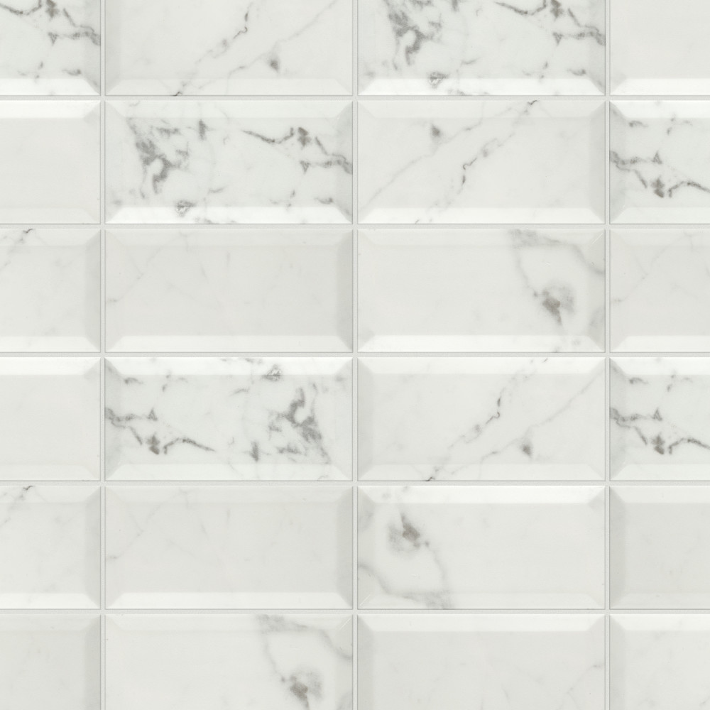 Classico Carrara Glossy Metro 3 in. x 6 in. Ceramic Wall Tile
