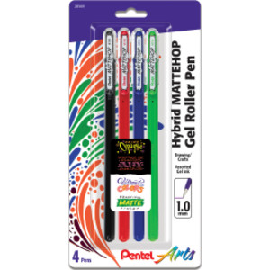Hybrid Mattehop Gel Rollers, Basic Colors, 4 Pack
