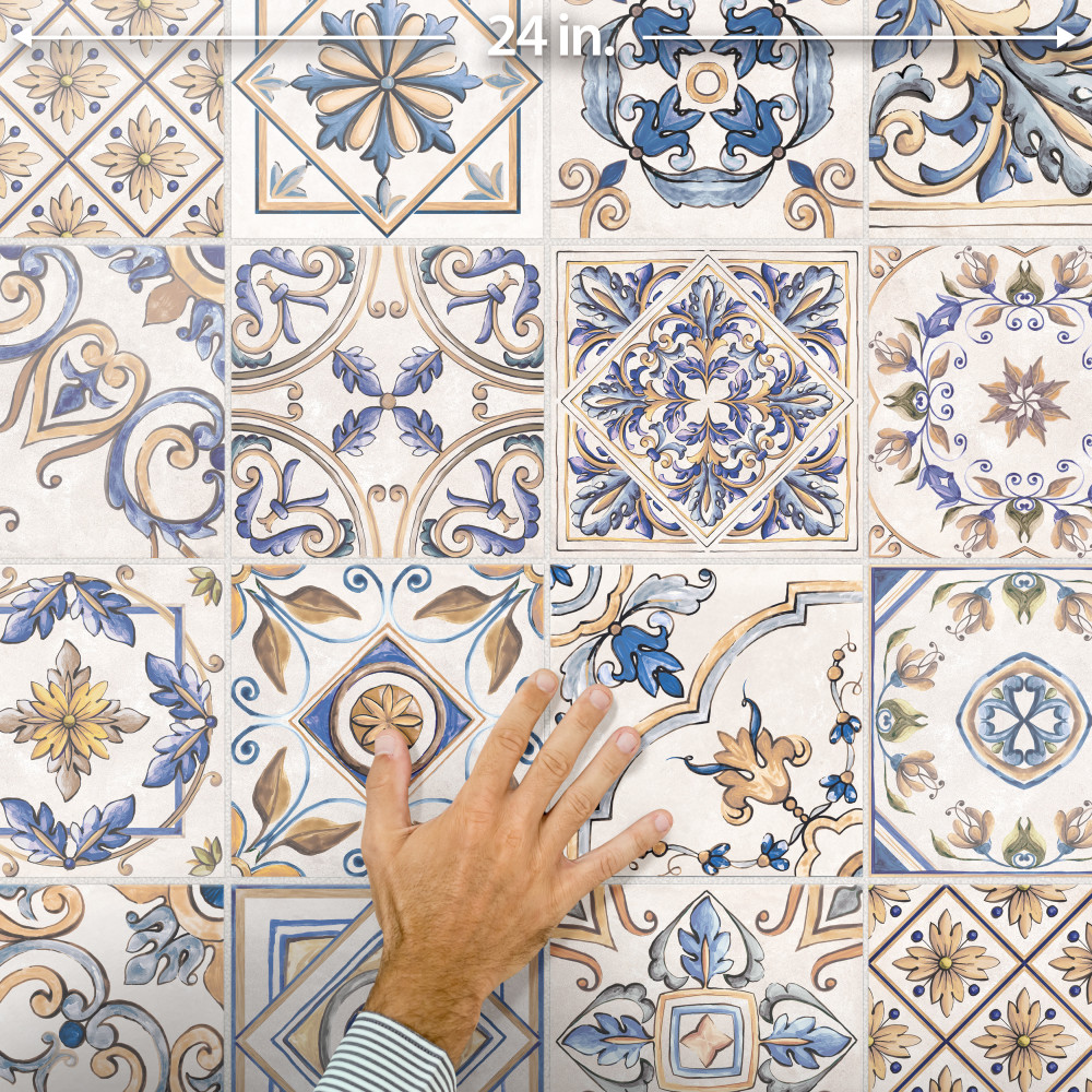 Toscana Giotto Decoro Mix 7-7/8 in. x 7-7/8 in. Porcelain Floor and Wall Tile