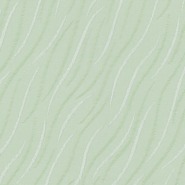 Pale mint-green fabric patterned with irregular slender wavy white stripes running vertically, creating a subtle textured, herringbone-like surface across the soft background.