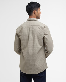 Irvine Textured Tailored Long-Sleeved Shirt Washed Stone
