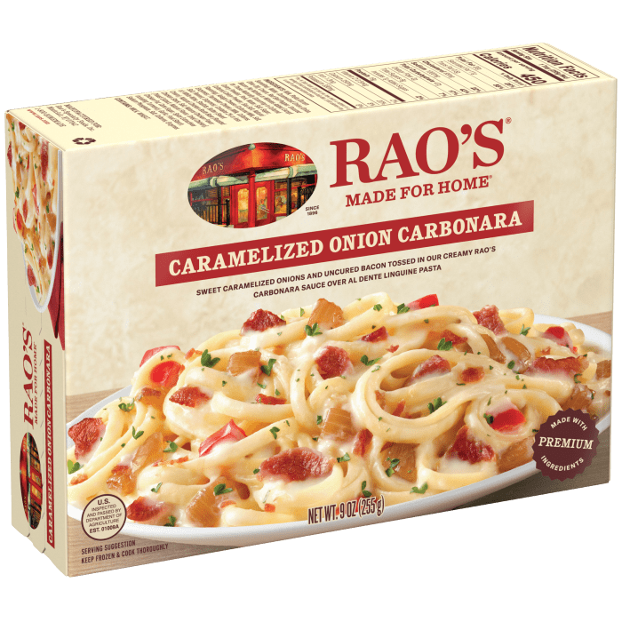Caramelized Onion Carbonara Frozen Meal, 9 oz - Left angle Image