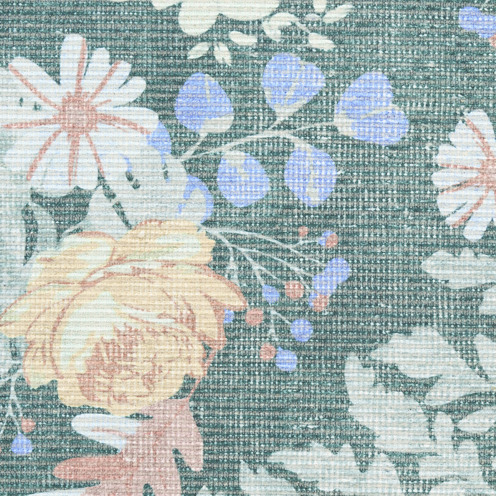 Nourison Botanical Washables 5' x 7' Green Multicolor Farmhouse Indoor Rug