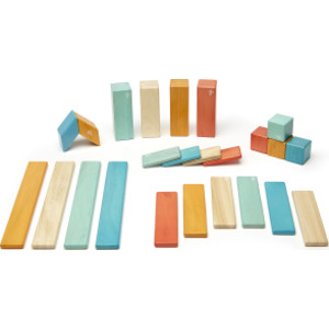Magnetic Wooden Blocks, Sunset, 24 Pieces