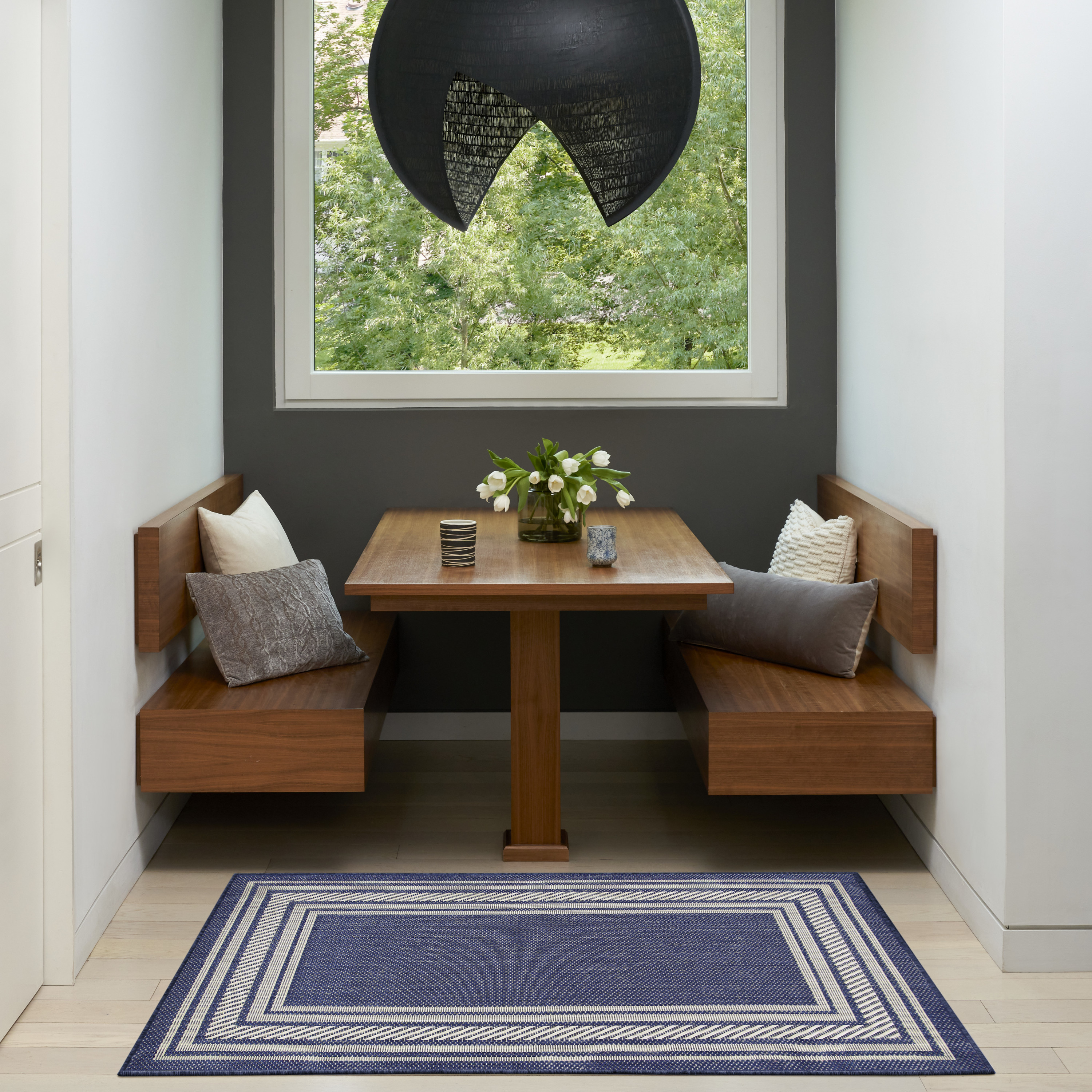 Nourison Horizon Indoor/Outdoor 3' x 5' Navy Modern Rug