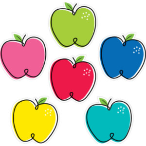 Core Décor Doodle Apples 6" Designer Cut-Outs, Pack of 36