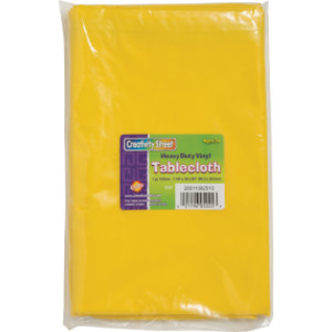 Vinyl Tablecloth, Yellow, 38" x 80", 1 Count