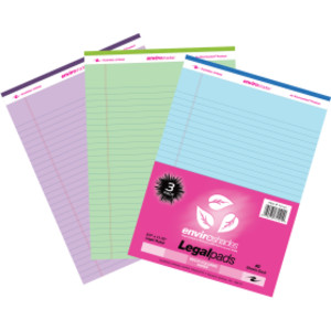 Enviroshades Legal Pad, Standard, Assorted 3-Pack (Orchid, Blue, and Green)
