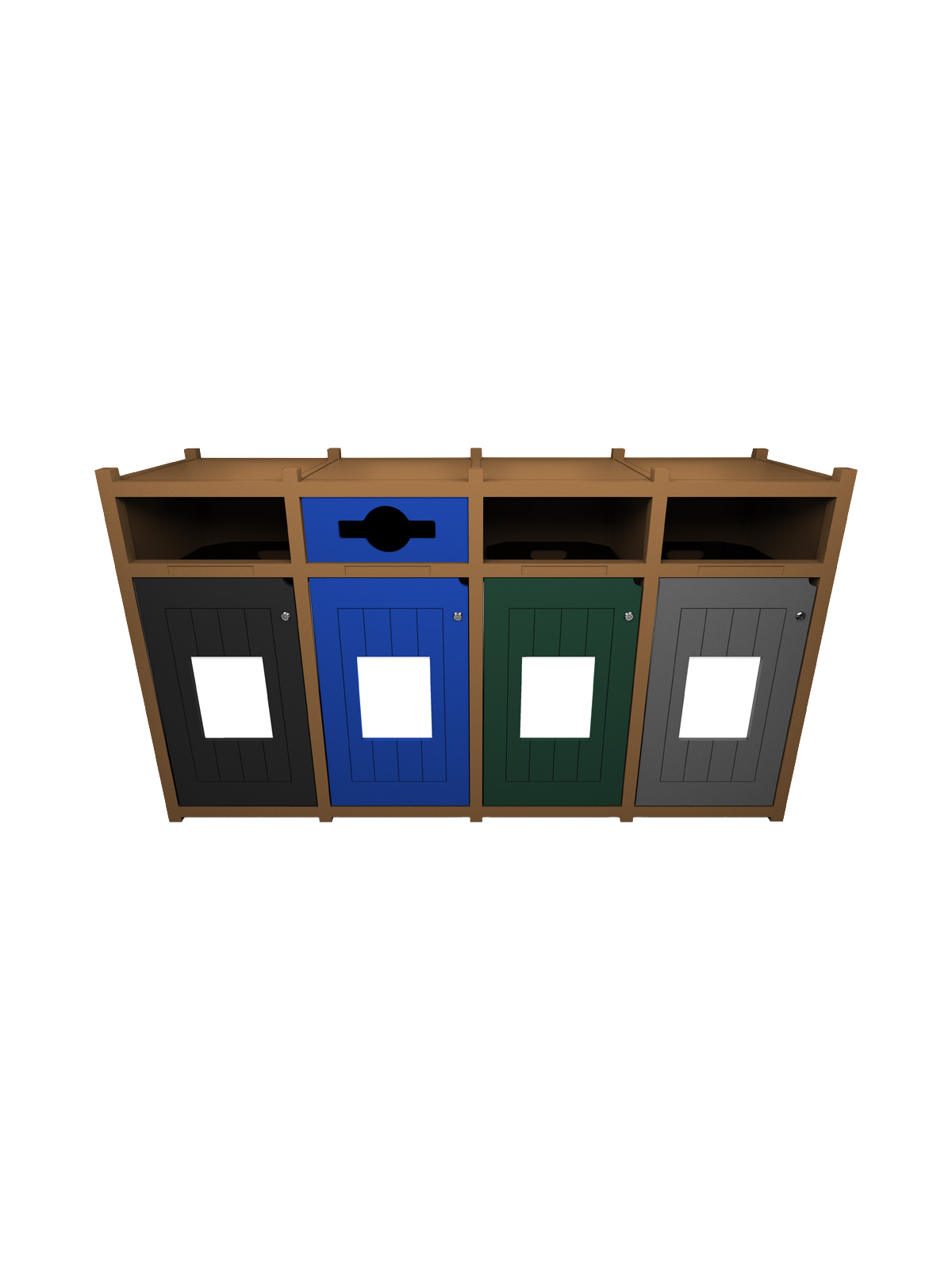 VISION – Quad – Unit – Full-Mixed-Full-Full – Cedar-Black-Blue-Green-Grey
