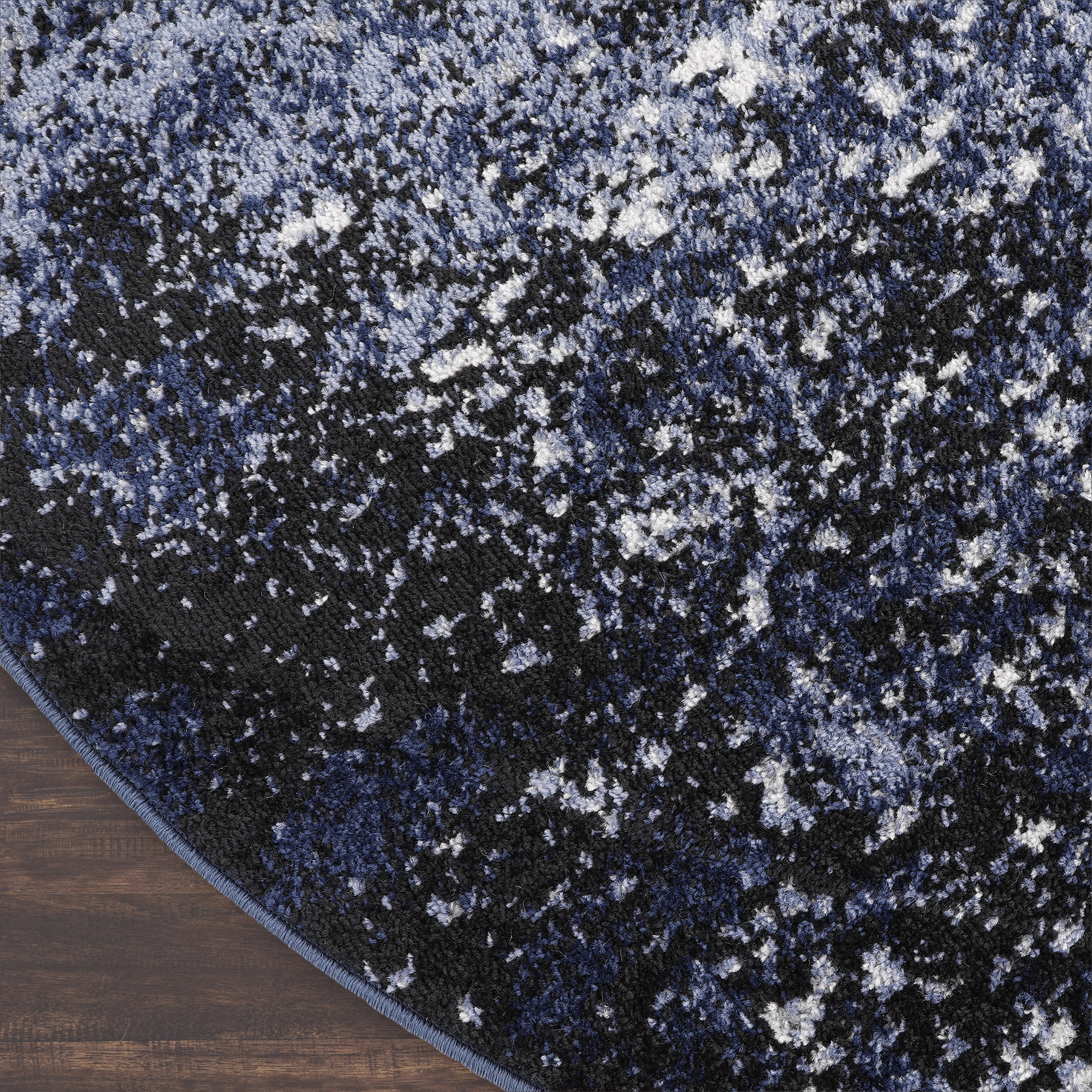 Nourison Passion 8' x Round Light Blue Black Modern Indoor Rug